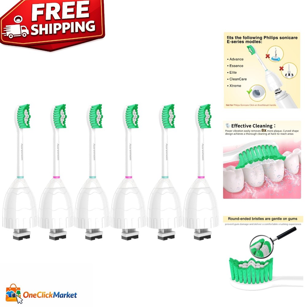 Advanced Bristle Technology Replacement Heads for Philips Sonicare, 6 Count