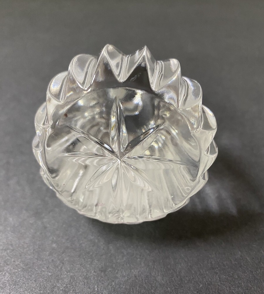 CRYSTAL CLEAR RIBBED APPLE AND PEAR PAPERWEIGHTS