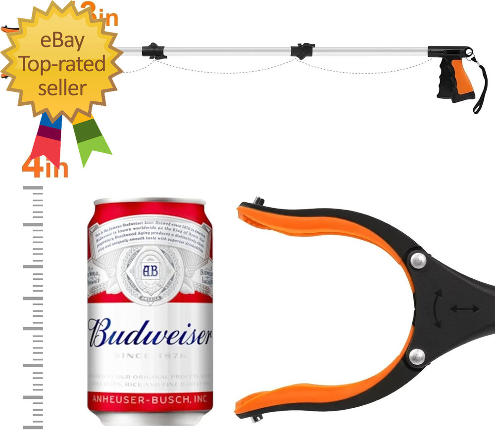 43" Extra Long Grabber Tool Foldable Grabbers for Elderly Grab It Reaching Tool