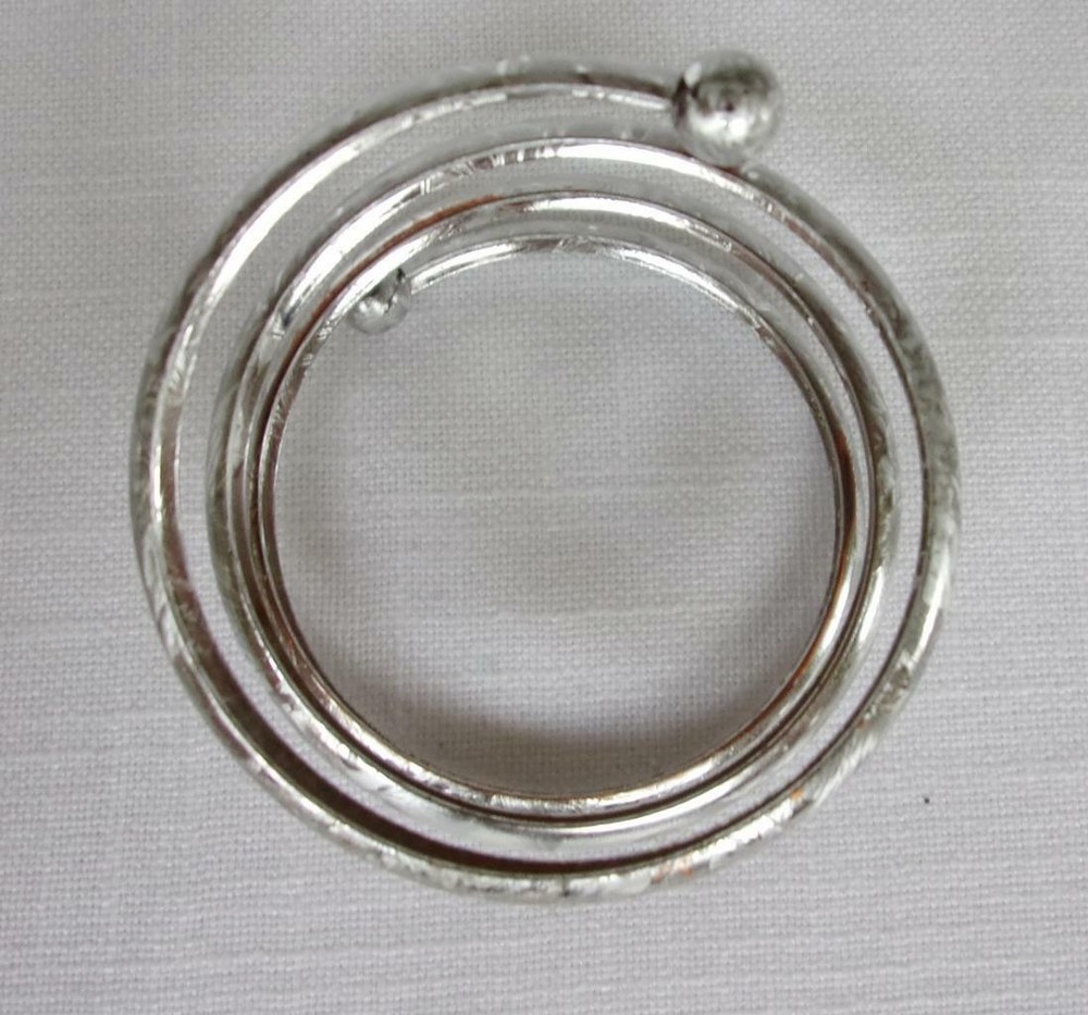Spiral Twisted Silver Tone Metal Bracelet