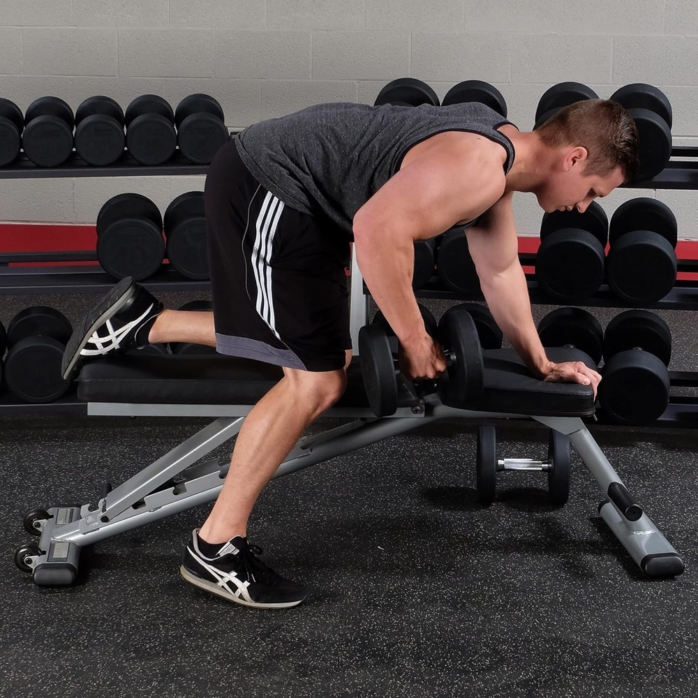 Body-Solid Premium Rubber-Coated Cast Iron Dumbbells with Solid Steel Handles