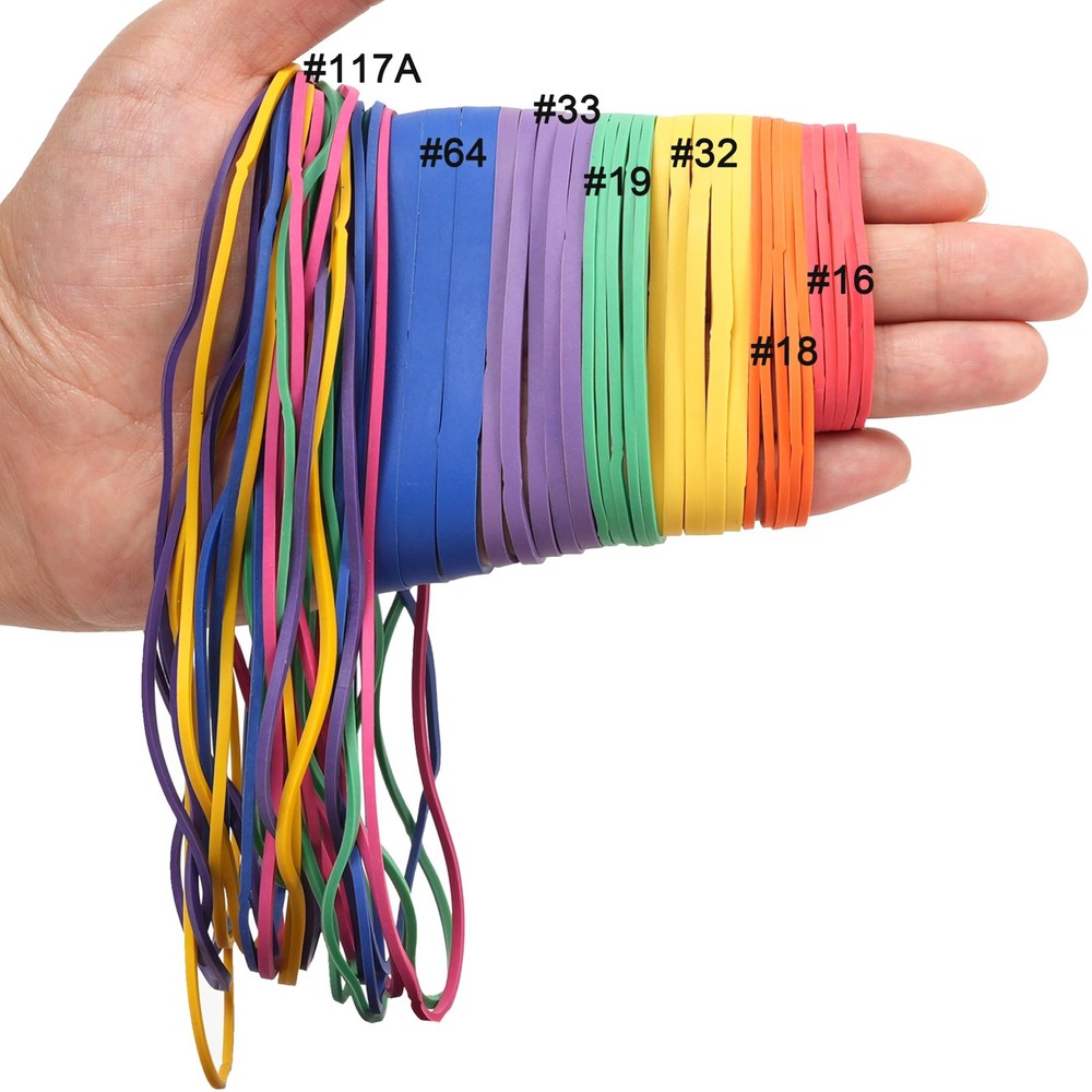 HAIDIBAO Rubber Bands Assorted Sizes 0.5lbs Multicolor Elastic