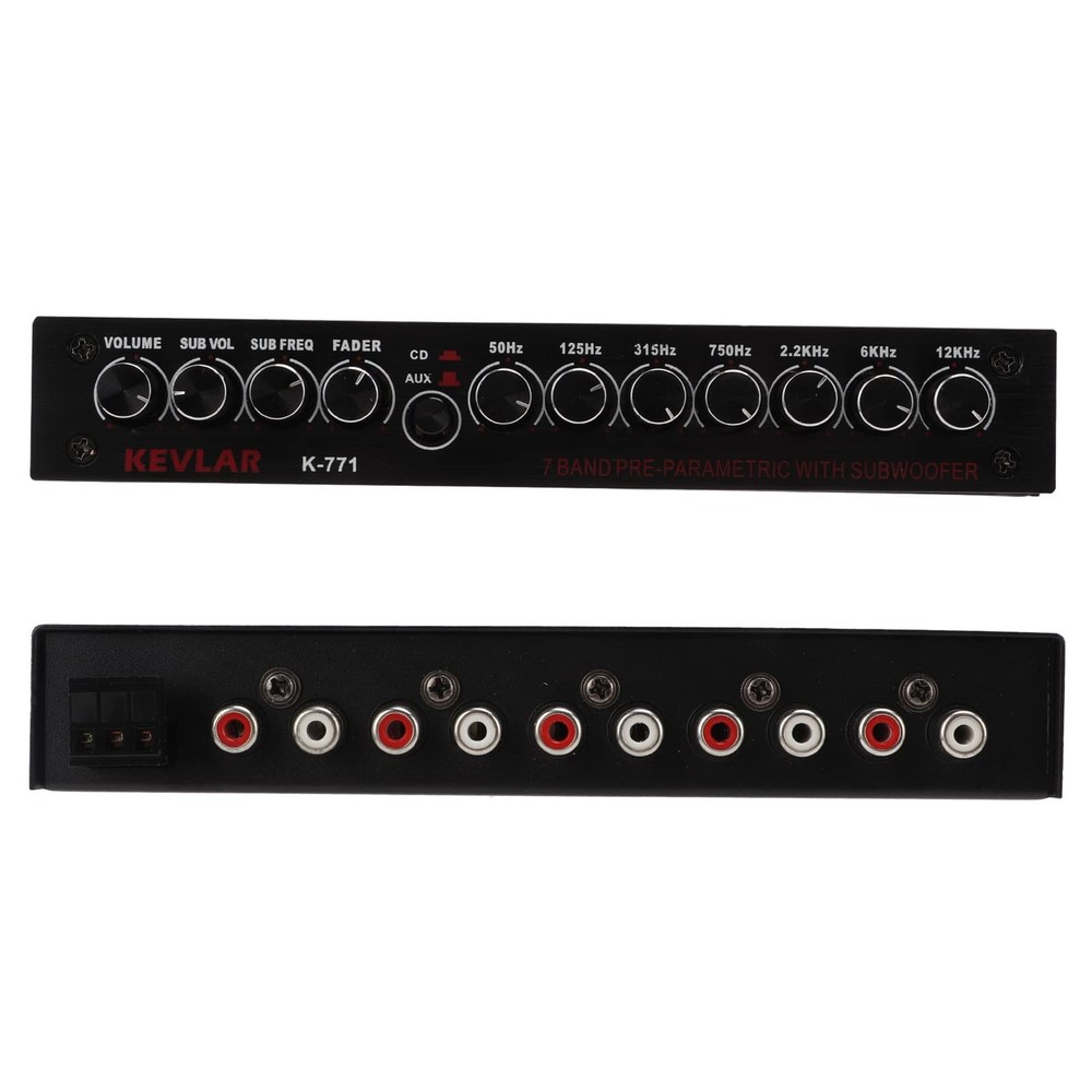 Car Audio Equalizer, Low Pass 7 Band Car Graphic Equalizer High Level Input EQ w