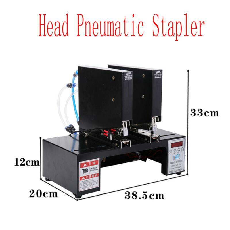 110V Pneumatic Stapler Double Head Automatic Electric Stapler Binding Machine