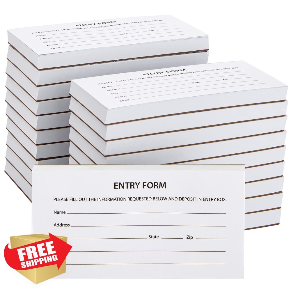 Juvale Raffle Ticket Sheets 20 Pads 2000 Sheets White