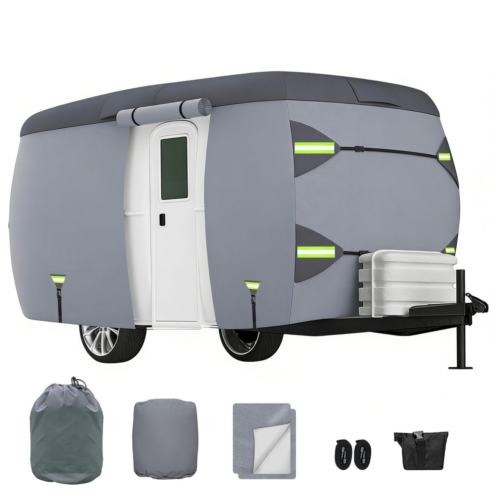 Fiberglass Travel Trailer Cover Waterproof, Fits 13'-16' Trailers UV Protection