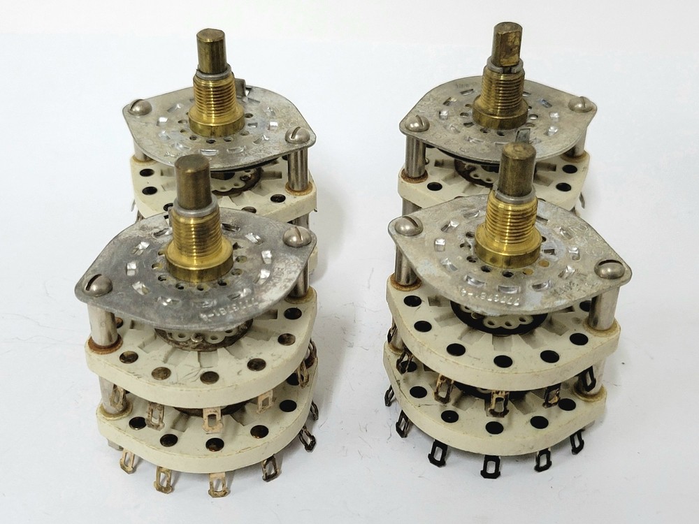 4X - 11 position 2 pole ceramic rotary switch - make before break - shorting