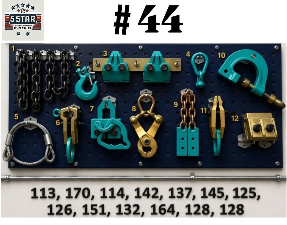 SET#44 - 12 HEAVY DUTY AUTO BODY FRAME MACHINE PULLING TOOLS CLAMPS MEGA PACK