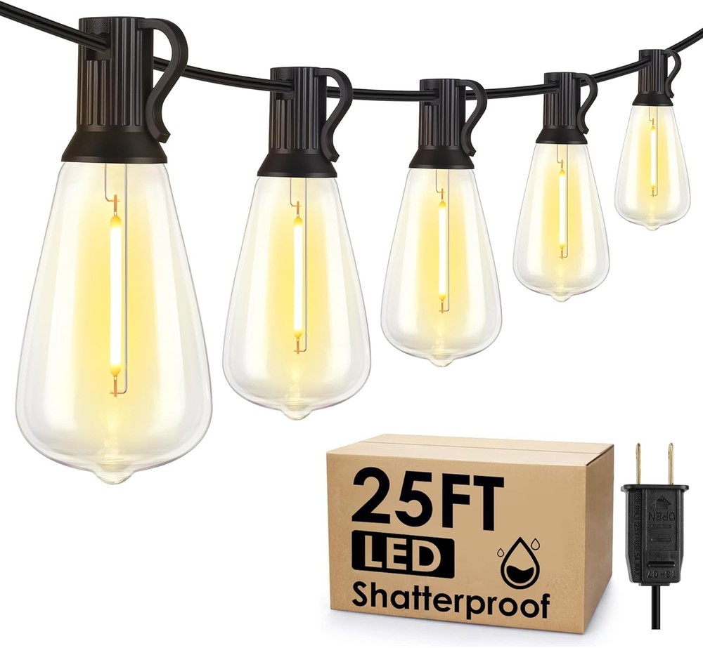 Outdoor String Lights, Patio Lights +1 LED Dimmable Waterproof
