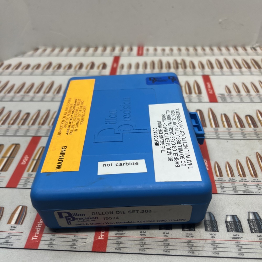 RELOADING TOOLS * THREE DIES SET * DILLON * STEEL * 308 WIN * 15574