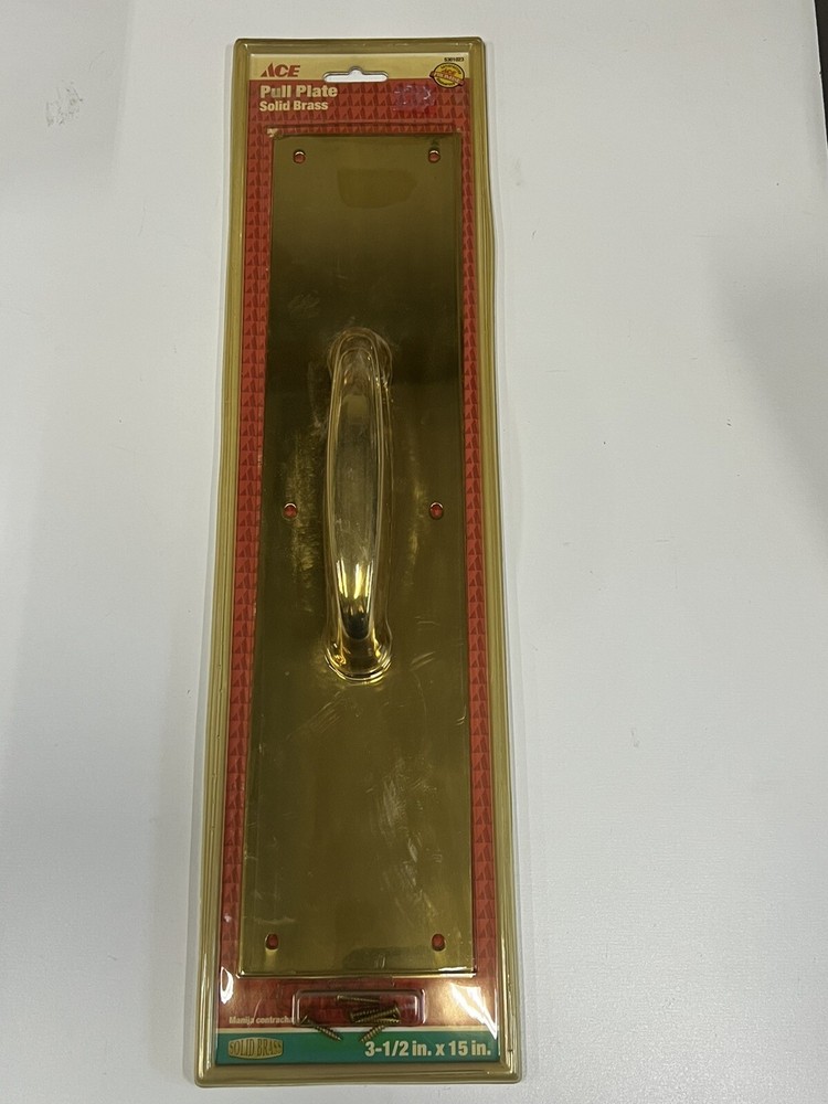 Solid Brass Door Pull Plate Handle 5301023 Ace Hardware 3-1/2" x 15"