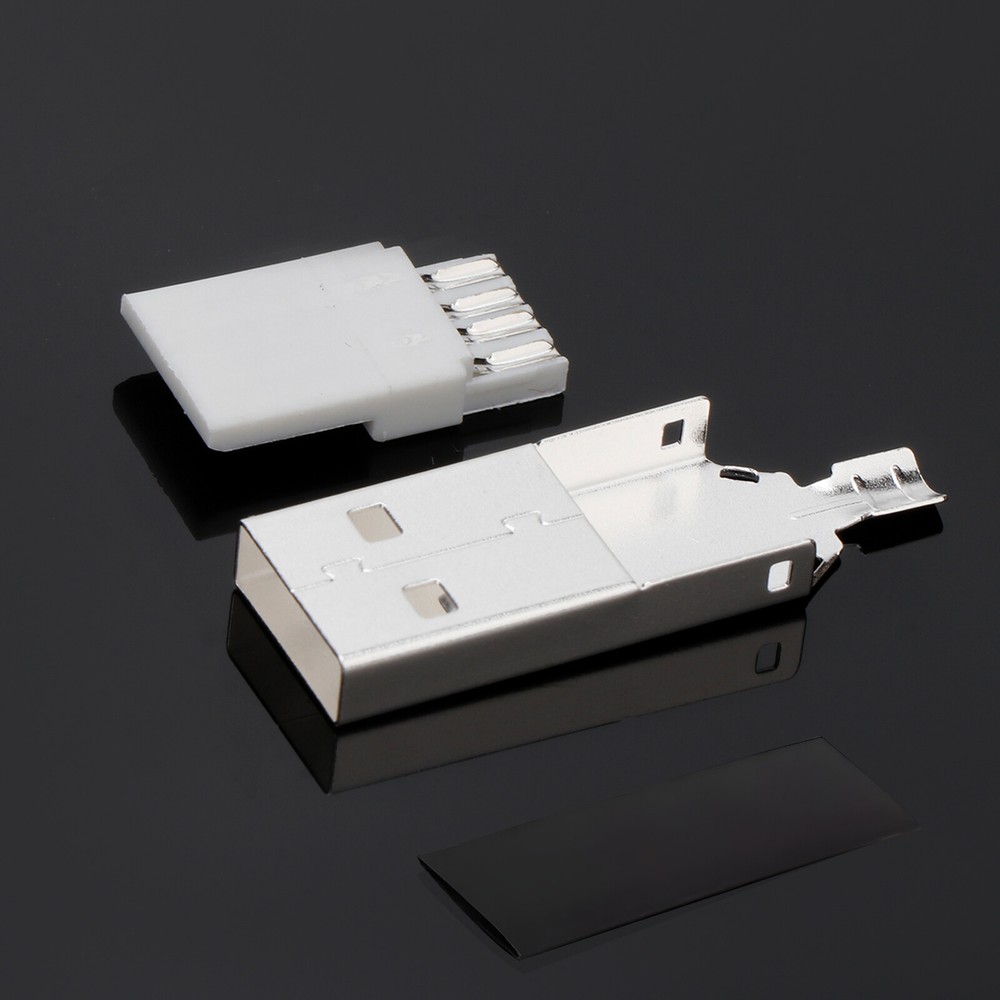 2PCS Silver Plated USB A USB B Type A Type B USB PLUG For USB Cable Date Wire