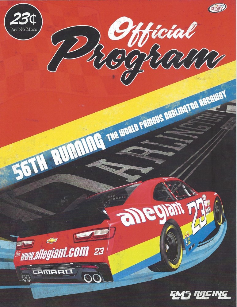 2017 SPENCER GALLAGHER  / MICHAEL WALTRIP "DARLINTON THROWBACK"  NASCAR POSTCARD