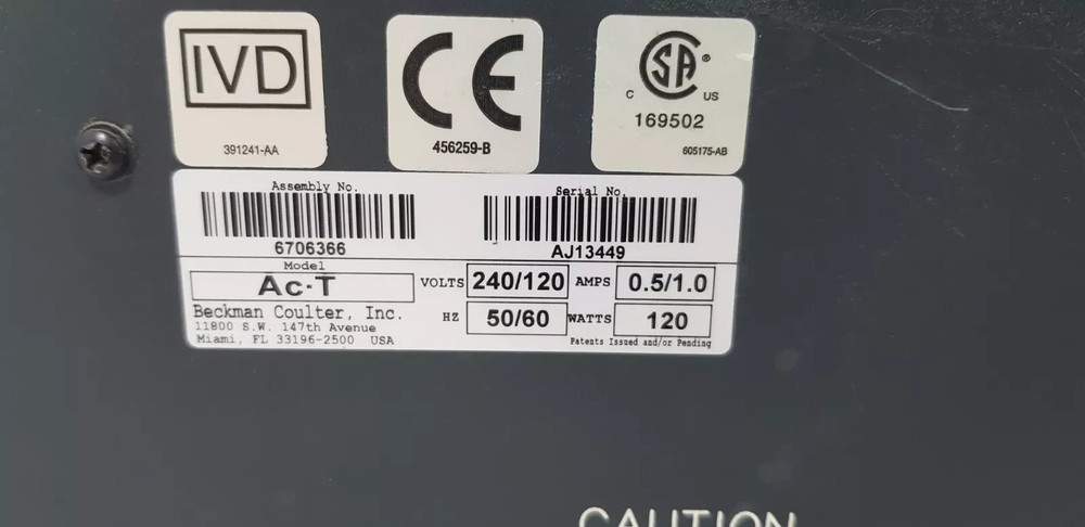 Beckman Coulter ACT diff AC T Hematology Analyzer w_ software and operator card