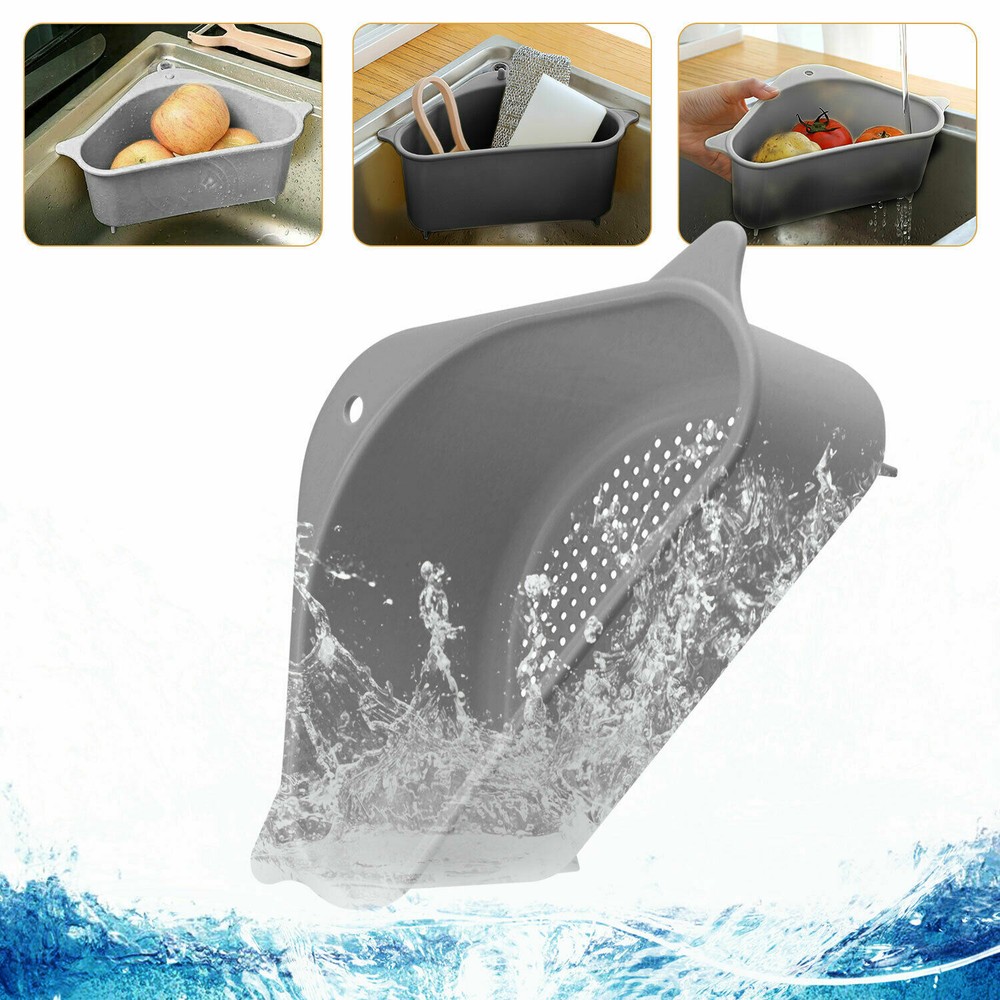 2 pack Triangle Colander Strainer Skimmer Basket Filter Drain Kitchen Sink Rack