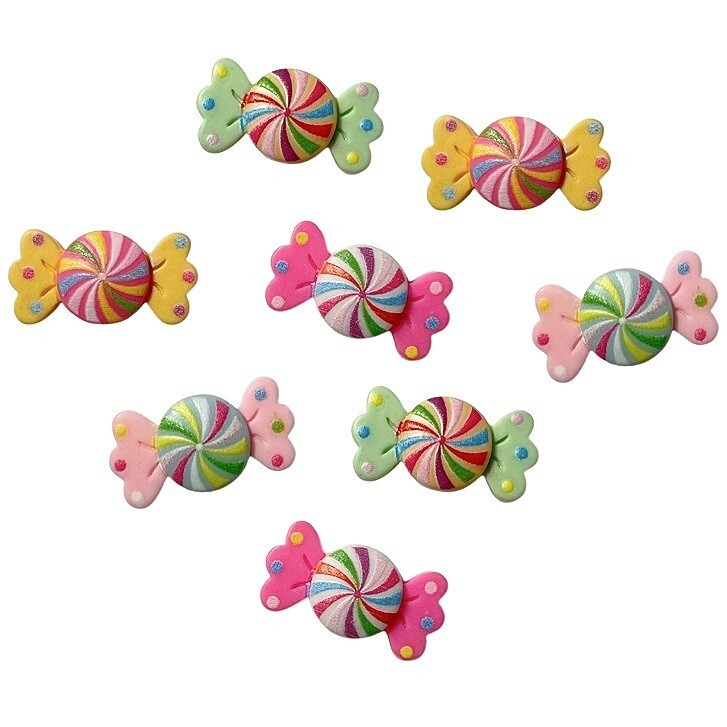 Candy - Shelly's Buttons - Flat Back - Birthday Party - Craft Scrap Sew