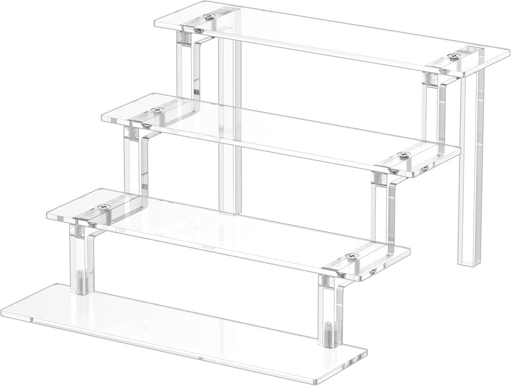 Versatile Acrylic Display Stand - 4-Tier Riser for Cologne & Funko POP Figures