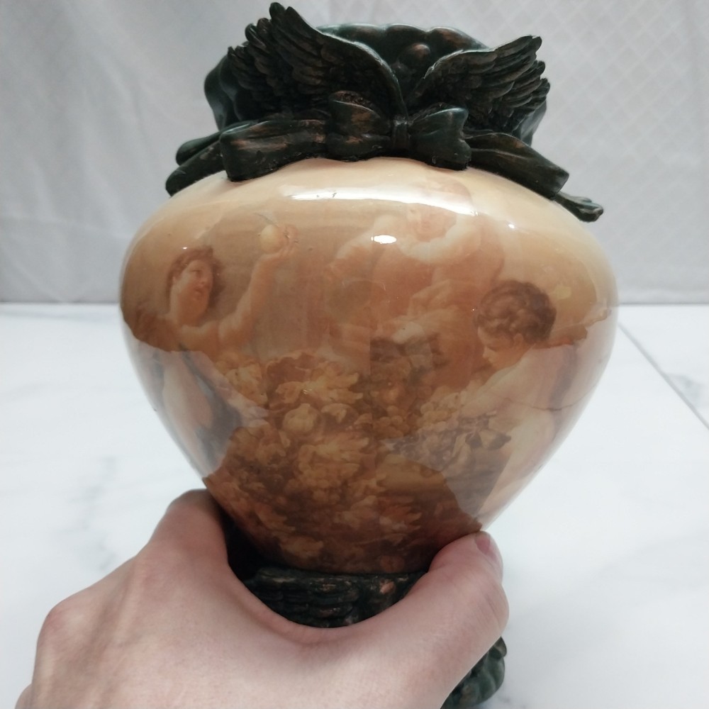 Ceramic composite Cherub Flower Pot - VTG