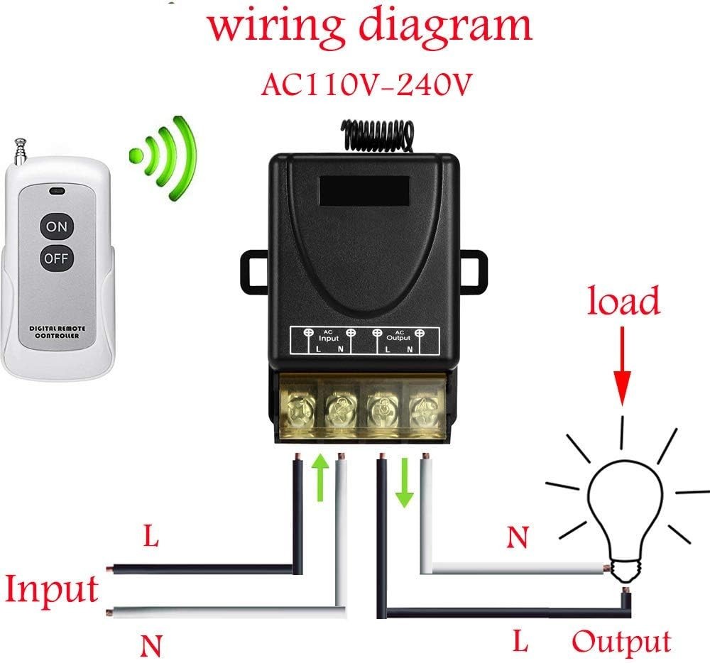 Long Range Wireless Light Switch Kitac110v/120v Rf Remote Control Switch With 40