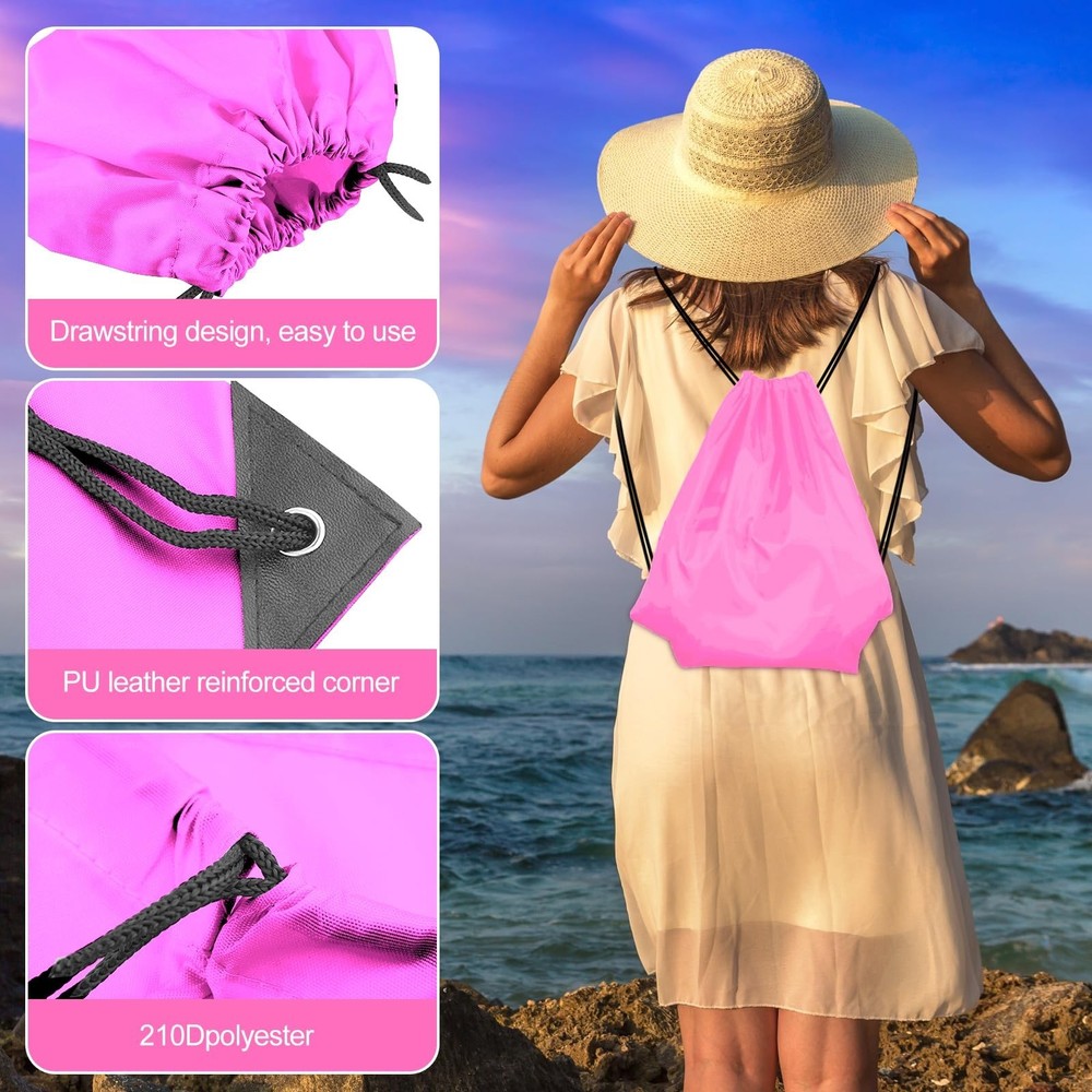 KUUQA 15 Pcs Drawstring Backpack Bags Bulk Drawstring Bag String Backpackpack...