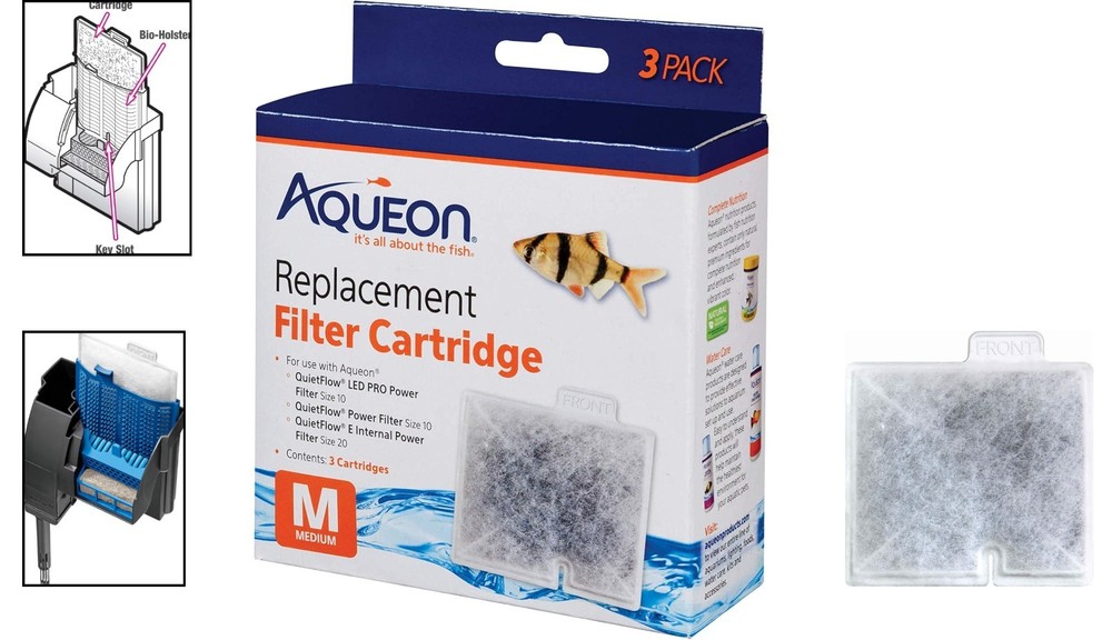 Aqueon Medium Replacement Filter Cartridges - 3 Count for Pristine Aquatic Care