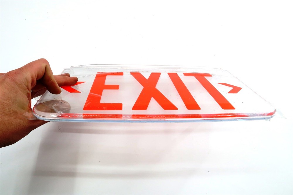 New SURE-LITES EXIT Directional Sign ~ Single Sided, Plexiglass / Plastic