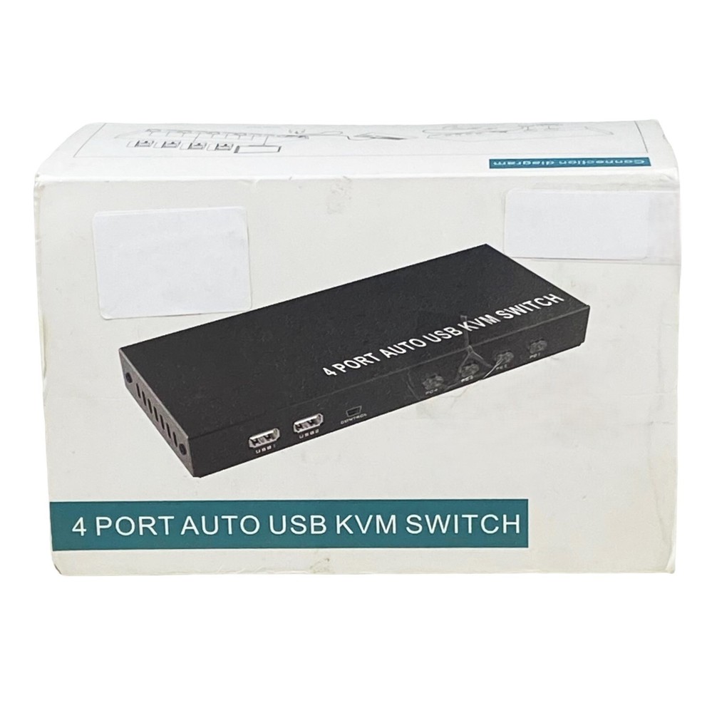 USB 2.0 KVM Switch 4 Port Plug and Play