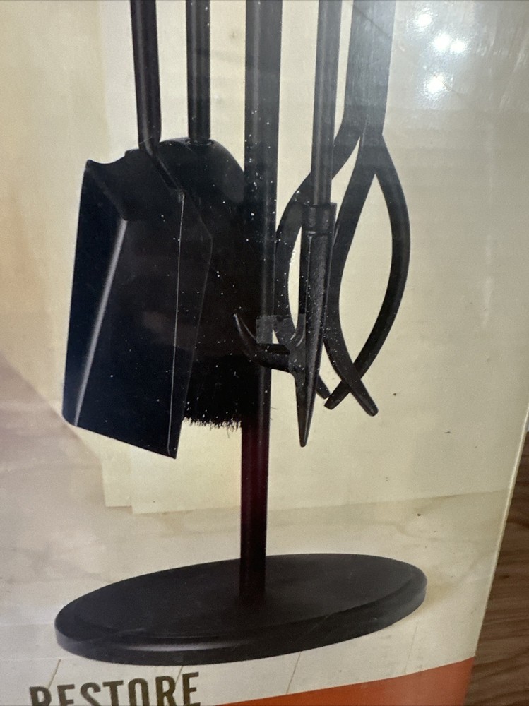 Restore & Restyle Fireplace Tool 5 Pieces Set Hearth Collection Matte Black