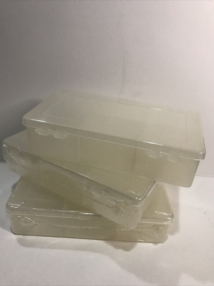 3 Pack Clear Box Plastic Bead Storage Craft Container Earring Organizer Tackle