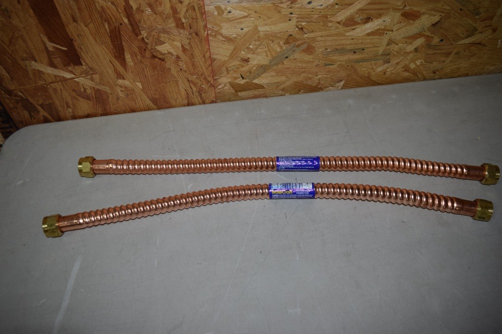 2 Pack Brasscraft WB00-24n 3/4x3/4x24 Water Heater Connector Hoses
