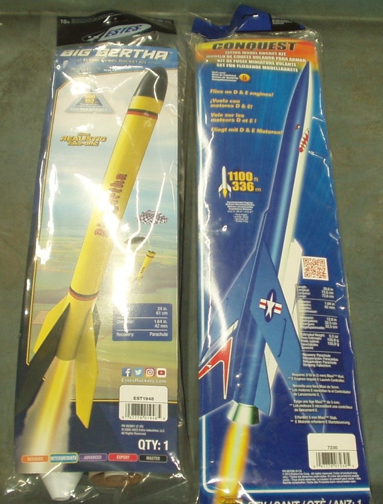 Conquest & Big Bertha Flying Model Rocket Kits Estes