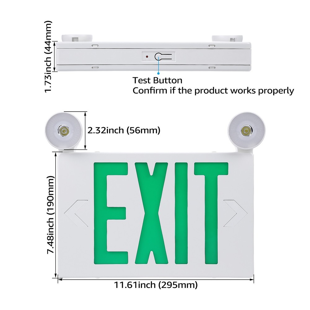 4 Pack LED Exit Sign Emergency Light, Compact Combo UL924, Battery Backup