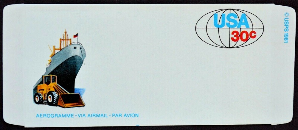 1982 US Sc. #UC55 air mail folded letter sheet, mint, very good shape