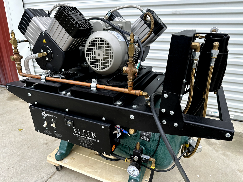 Tech West Dental Air Compressor - Single Unit with Minor Defect