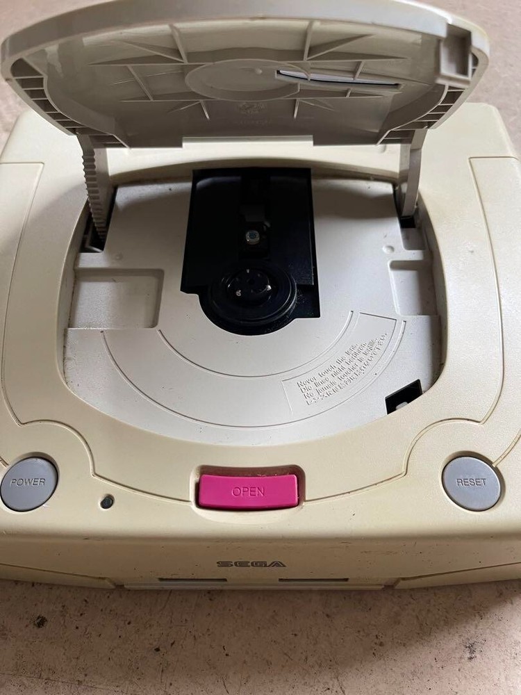 SEGA Saturn WHITE Game HST-3220 Console ＋ 2 Controller ＋ Cable Tested Work Japa