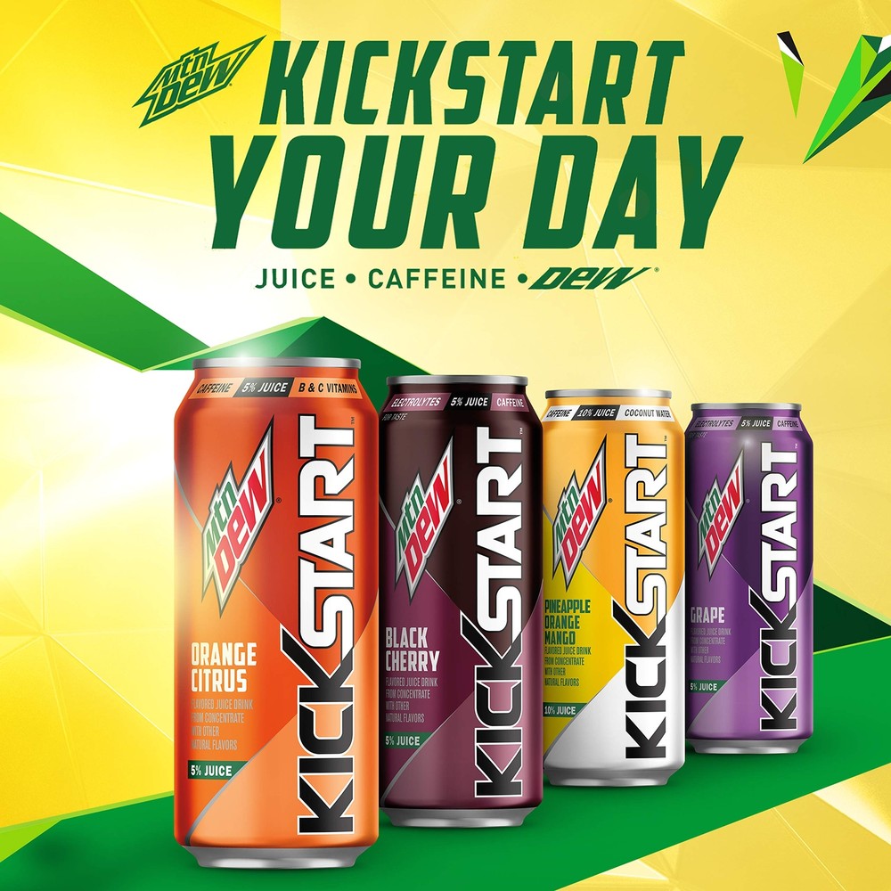 Mountain Dew Kickstart Black Cherry 16 Fl Oz 12 Count