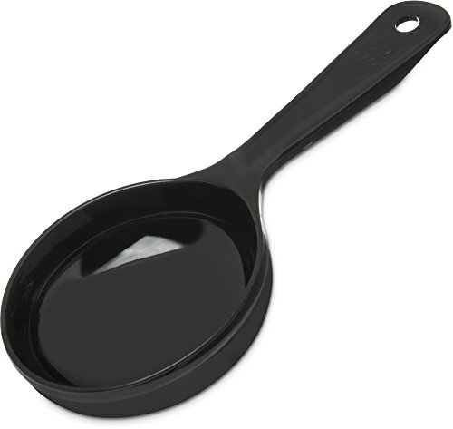 CFS 493003 Solid Short Handle Portion Control Spoon, 6 oz, Black