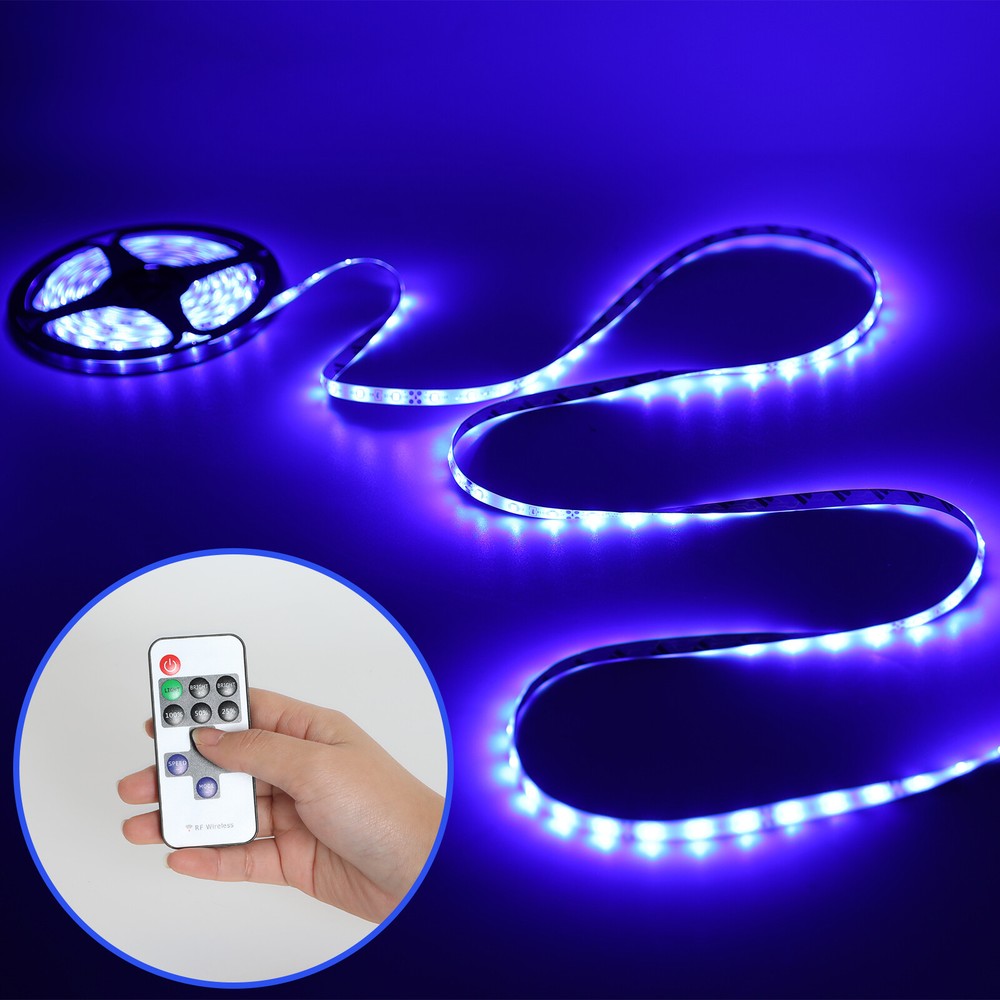 Blue Neon Glow EL Wire String Strip Decor Boat LED Light Car Party + Controller