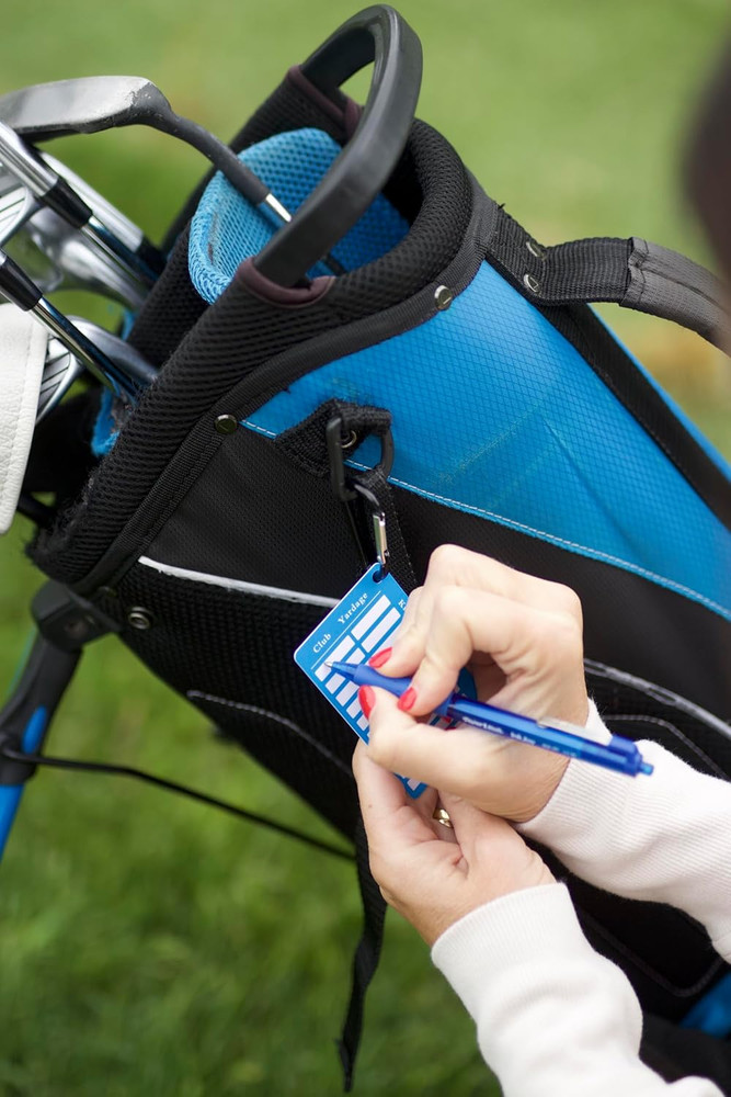 Golf Distance/Yardage Tag - Attach to Golf Bag - Erasable - Quick Reference Golf