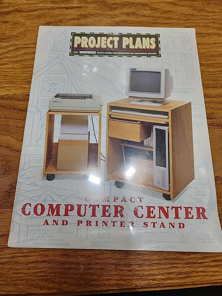 Workbench Project Plans Compact Computer Center And Printer Stand New Sealed