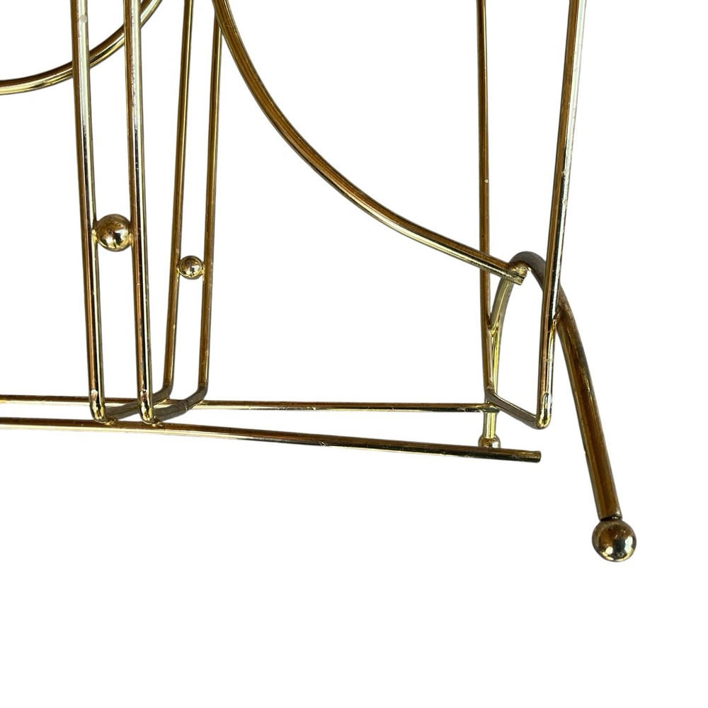 Mid Century Modern Wire and Teak Magazine Rack