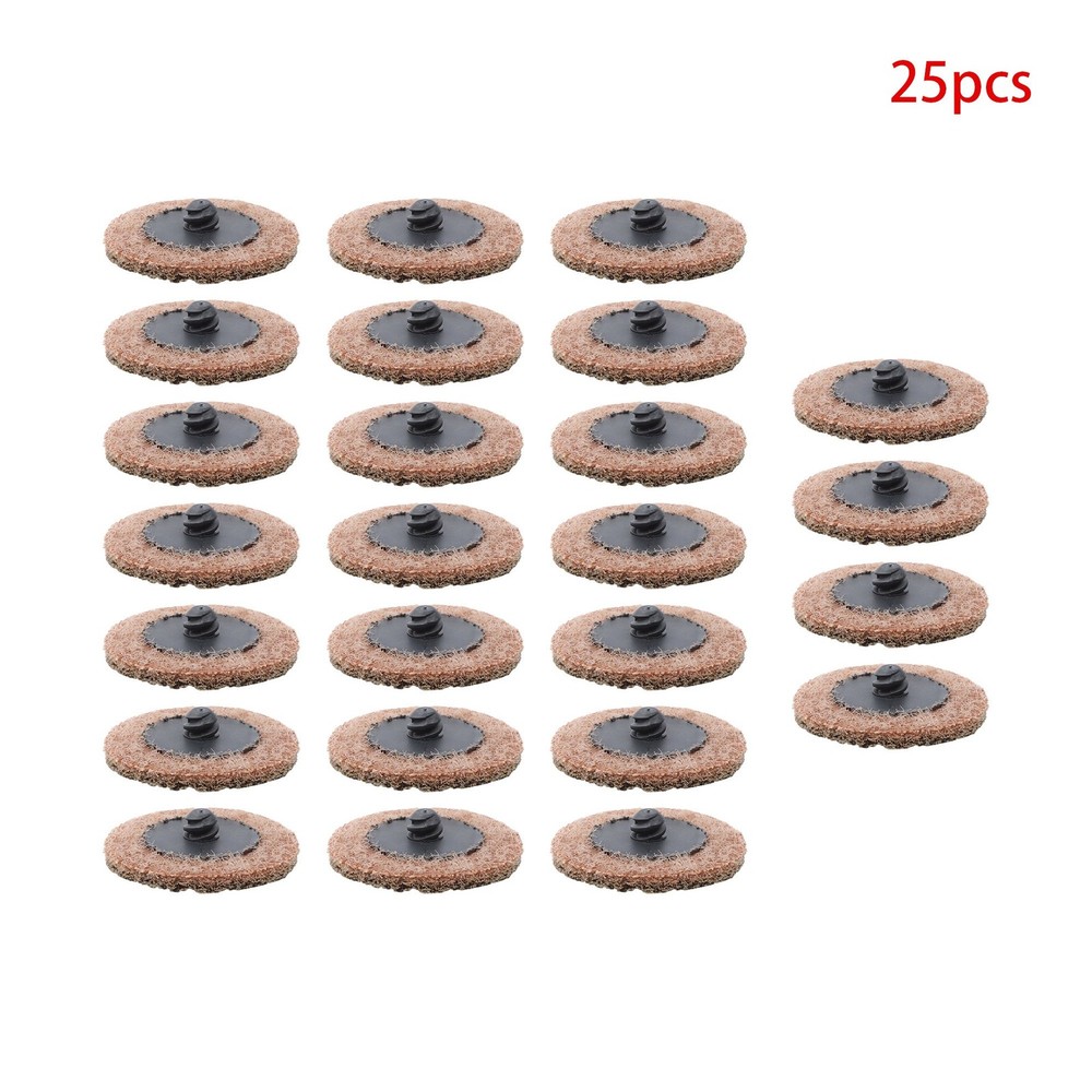 25 Pcs 2" Tan (Coarse) Prep Pad Discs Surface Conditioning Quick Change Discs
