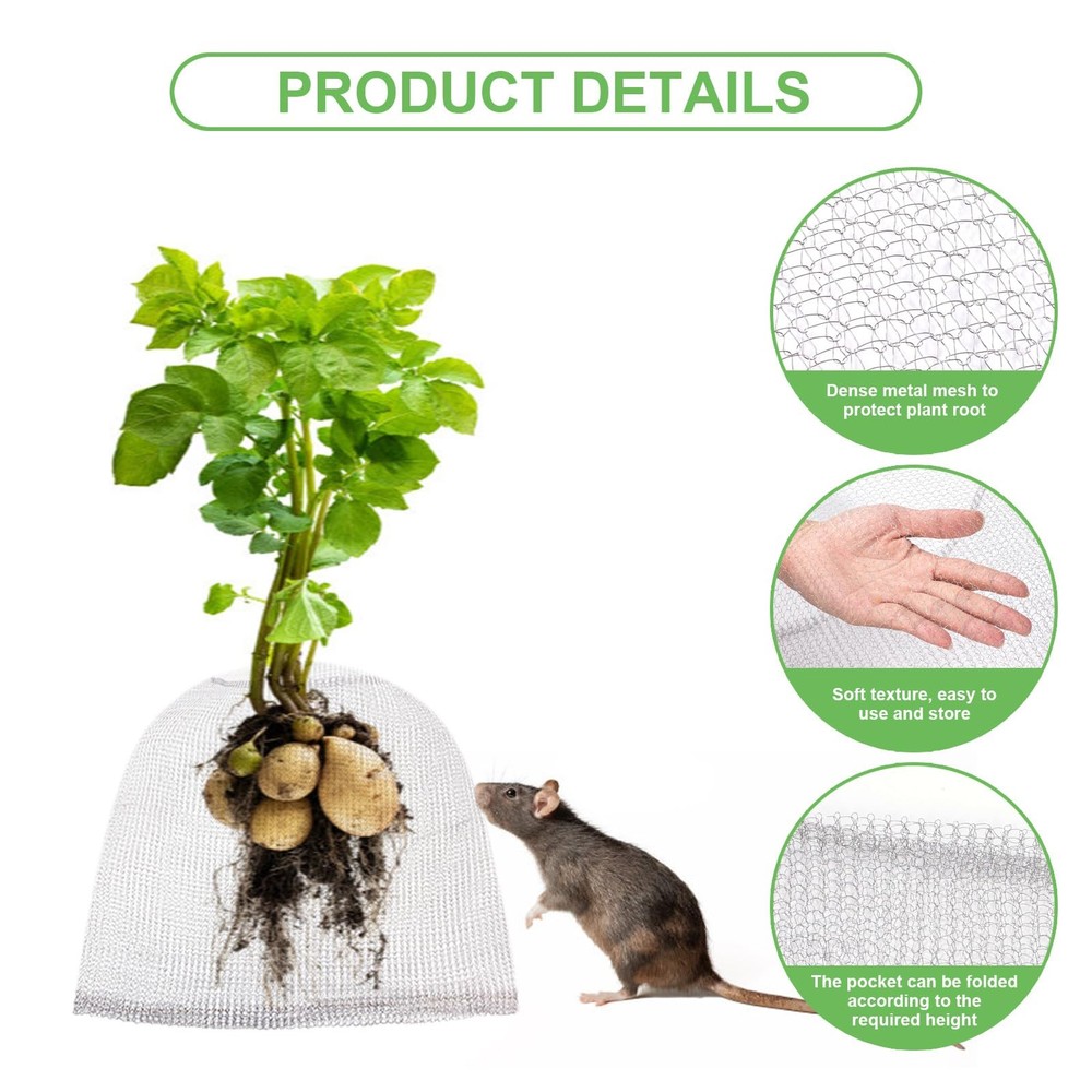 6 Pack Root Guard Baskets for Plants, Underground Stainless Steel Wire Mesh C...