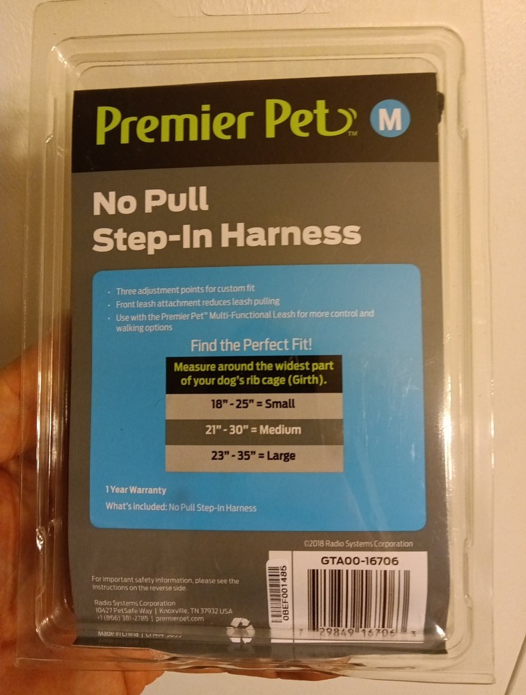 Premier Pet No Pull Step-In Harness Size Medium 30-70LBS NEW