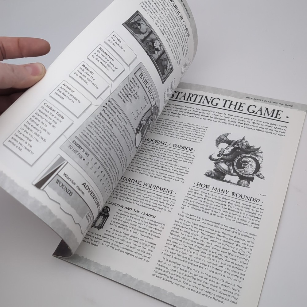 Vintage Warhammer Quest Rulebook - 1995 Games Workshop OOP EX Shape