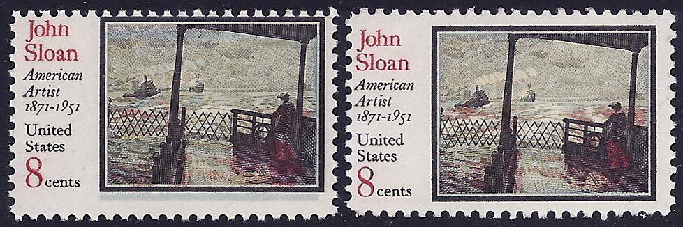 1433 - 8c Color Shift Error / EFO "John Sloan" Mint NH