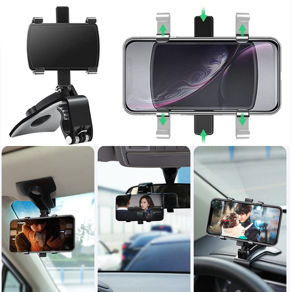 Car Mobile Phone Holder Navigation Bracket Sun Visor Mirror Dashboard Mounting