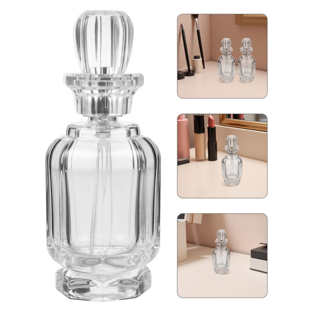 2 Pcs Reusable Perfume Bottle Refillable Glass Container Fine Mist Atomizer