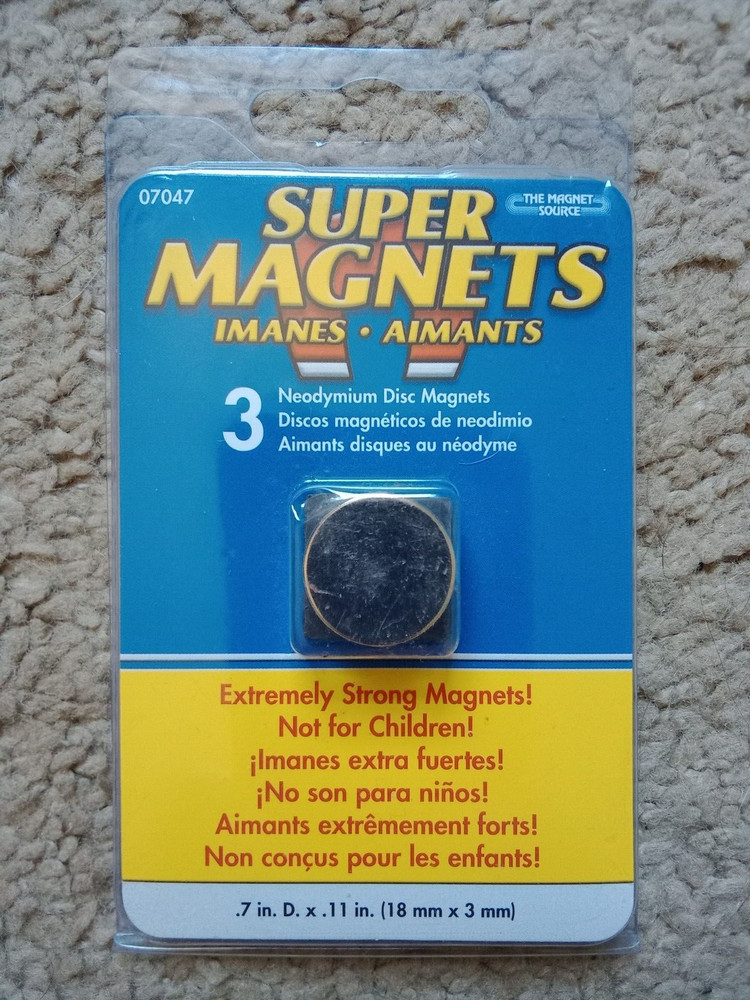 Super Magnets The Magnet Source 3 Neodymium Disc Magnets