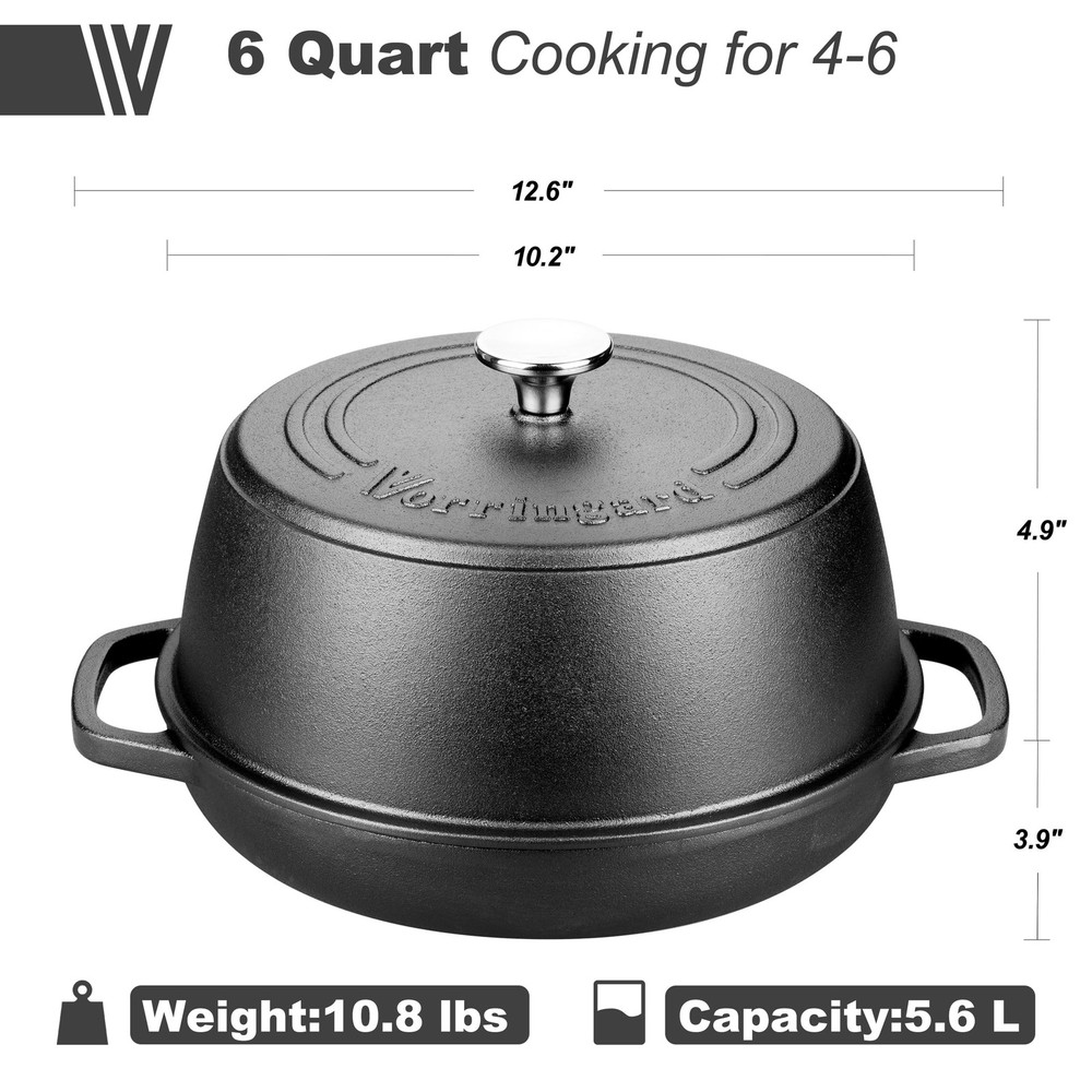 VORRINGARD Cast Iron Dutch Oven Pot with Lid for Bread Baking - include Blue